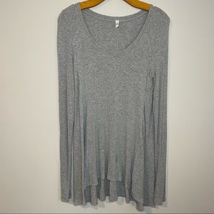 FREE PEOPLE BOHO FLOWY LONG SLEEVES  PULLOVER RIB KNIT TUNIC TEE MEDIUM